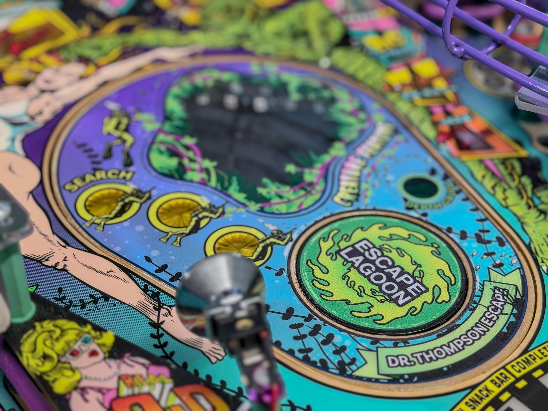 Close view of the Escape Lagoon spinner from the lower playfield